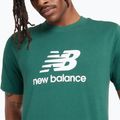 Men's New Balance Stacked Logo night watch green T-shirt 4