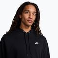 Men's sweatshirt Nike Club French Terry Pullover Hoodie black/black/white 4