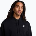 Men's sweatshirt Nike Club French Terry Pullover Hoodie black/black/white 4