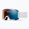 Smith Squad white vapor/chromapop pro photochromic blue mirror ski goggles