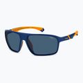 Men's Polaroid PLD 7058/S matte blue/blue polarised high contrast sunglasses 2