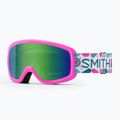 Ski goggles Smith Snowday Jr vivid pink hearts/green sol-x mirror