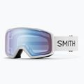 Ski goggles Smith Tribute white/blue sensor mirror