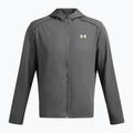 Men's Under Armour Storm Run Hooded castlerock/morph green/reflective running jacket 3