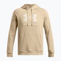 Men's sweatshirt Under Armour Rival Fleece Logo HD city khaki/summit white 4