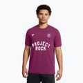 Men's training shirt Under Armour Project Rock Badge Of Honor purple