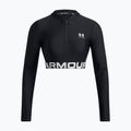 Women's Under Armour Heat Gear Rib 1/4 Zip training top black/black/white 2