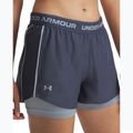Women's training shorts Under Armour Tech Play Up 2in1 downpour gray / harbor blue / harbor blue 4
