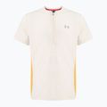 Men's running T-shirt Under Armour Trail Run Zip stone/noble gold/reflective