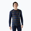 Men's thermal base layer sweatshirt Smartwool Merino 250 Baselayer Crew Boxed deep navy geo peaks