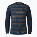 Men's thermal base layer sweatshirt Smartwool Merino 250 Baselayer Crew Boxed deep navy geo peaks 3