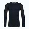 Men's thermal base layer sweatshirt Smartwool Intraknit Thermal Merino Baselayer Colorblock Crew deep navy/charcoal