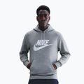 Men's sweatshirt Nike Club Pullover Hoodie dark grey heather/light smoke grey/white