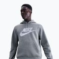 Men's sweatshirt Nike Club Pullover Hoodie dark grey heather/light smoke grey/white 4