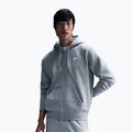 Men's sweatshirt Nike Club Full Zip Hoodie dark grey heather/light smoke grey/white