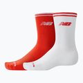 New Balance Running Stripe Midcalf socks 2 pairs red/white