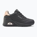SKECHERS women's shoes Uno Wedge Hi Steps black/rose gold 2