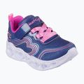 SKECHERS Heart Lights Retro Hearts children's shoes navy leather/multi trim 9