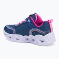 SKECHERS Heart Lights Retro Hearts children's shoes navy leather/multi trim 3