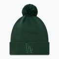 Women's New Era Metallic Bobble Knit Beanie Los Angeles Dodgers dark green