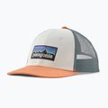 Baseball cap Patagonia P-6 Logo LoPro Trucker white w/peach sherbet 3