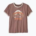 Women's T-shirt Patagonia Great Waves Ringer Tee moonrise taupe