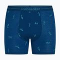 Men's thermal boxer briefs icebreaker Anatomica Snow Day atlantis/topaz/aop