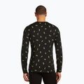 Men's thermal base layer top icebreaker Merino 200 Oasis Crewe Snow Day black/peridot/aop 3