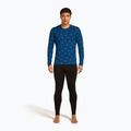 Men's thermal base layer top icebreaker Merino 200 Oasis Crewe Snow Day atlantis/topaz/aop 2