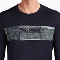 Men's thermal base layer top icebreaker Merino 200 Oasis Crewe Elevation Line midnight navy 5