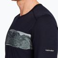 Men's thermal base layer top icebreaker Merino 200 Oasis Crewe Elevation Line midnight navy 6