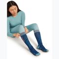 Women's ski socks Icebreaker Merino Ski+ Light OTC Mountain Contour atlantis/hydro/acid pink 4