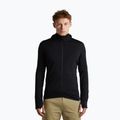 Men's trekking sweatshirt Icebreaker Merino 200 Realfleece Descender Half Zip Hoodie black