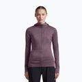 Women's trekking sweatshirt Icebreaker Merino 200 Realfleece Descender Half Zip Hoodie grey plum