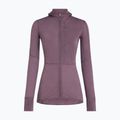 Women's trekking sweatshirt Icebreaker Merino 200 Realfleece Descender Half Zip Hoodie grey plum 10