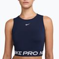 Women's training top Nike Pro Dri-Fit midnight navy/white 3