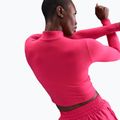 Women's T-shirt Nike One Fitted Dri-Fit 1/4 Zip Mid Layer rush pink/white 4