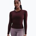 Women's longsleeve Nike One Fitted Dri-Fit burgundy crush/white