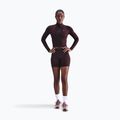 Women's Nike One Fitted Longsleeve Dri-Fit 1/4 Zip Mid Layer burgundy crush/white 2