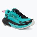 Women's running shoes HOKA Mafate 5 black/electric aqua