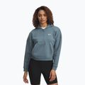 Women's sweatshirt Under Armour Rival Fleece Piped HZ Hoodie jasper blue/white