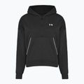Women's sweatshirt Under Armour Rival Fleece Piped HZ Hoodie black/white 3