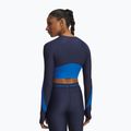Women's training longsleeve Under Armour HeatGear Rib 1/4 Zip washed navy/blue atlantis/blue atlantis 2
