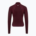 Men's T-shirt Under Armour ColdGear Textured 1/2 Zip dark maroon/fuchsia dusk/metallic silver 2