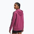 Women's sweatshirt Under Armour Icon Fleece Taped Hoody fuchsia dusk/white 2