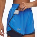 Women's running shorts Under Armour Fly By 2in1 blue atlantis/washed navy/reflective 4