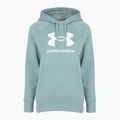 Women's sweatshirt Under Armour Rival Fleece Big Logo Hoody serpentine/white 4