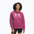 Women's sweatshirt Under Armour Rival Feelce Shimmer Hoody fuchsia dusk/irisdescent