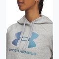 Women's sweatshirt Under Armour Rival Feelce Shimmer Hoody mod gray light heather/iridescent 3