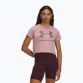 Women's training T-shirt Under Armour Rival Logo tourmaline pink/maroon mist